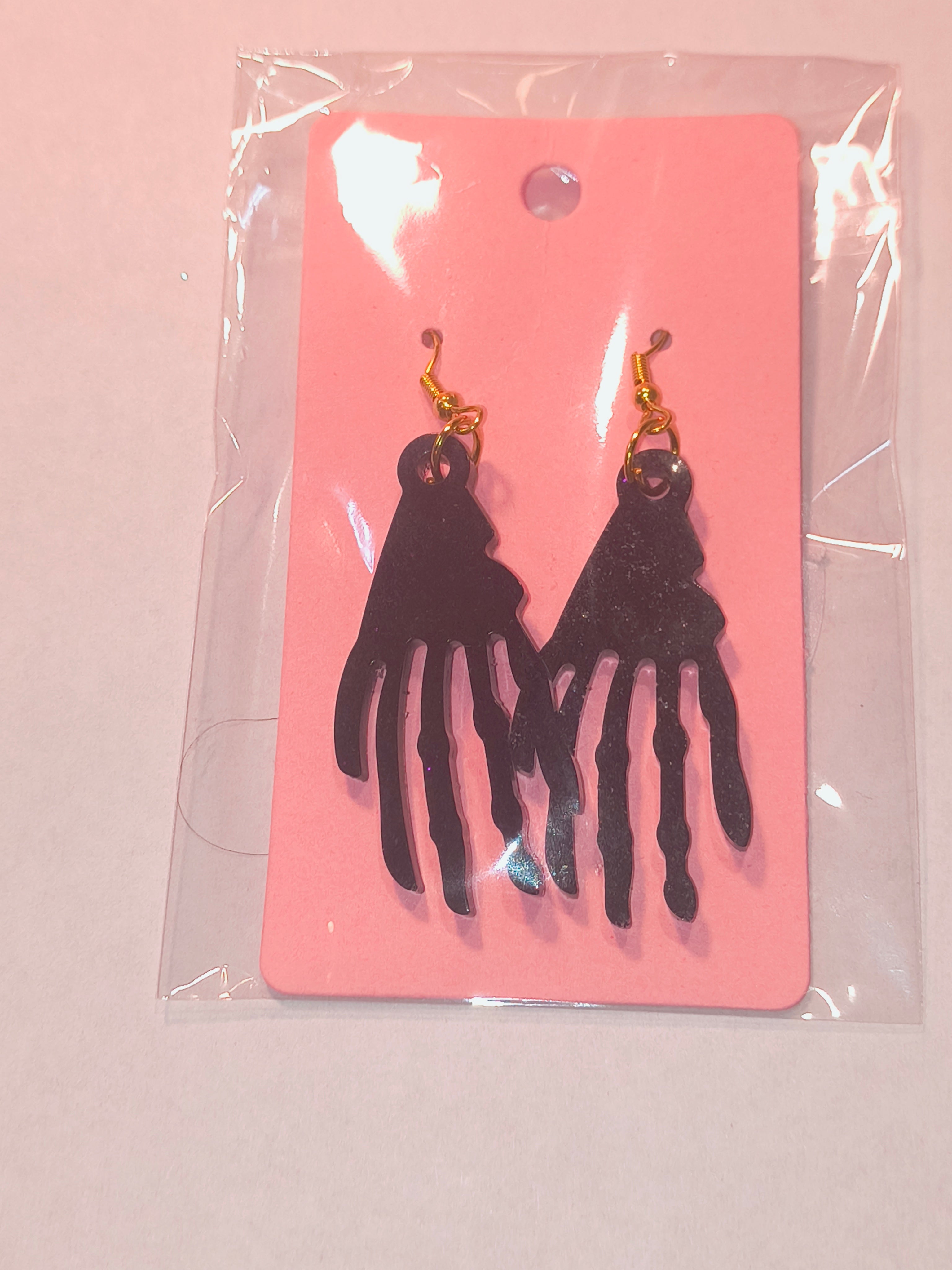 Skeleton hand earrings